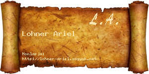 Lohner Ariel névjegykártya